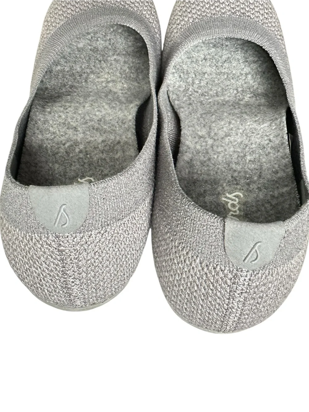 Allbirds Tree Breezer Flats Mist Grey Knit Merino Slip On Ballet Size 6.5